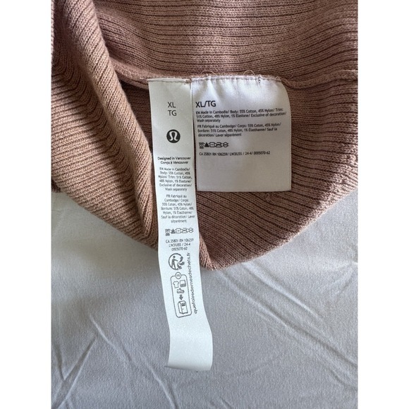 New Lululemon Reversible Crossover Sweater Size XL LW3IU5S Warm Beige $128 NWT - Picture 9 of 10